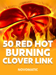 50 Red Hot Burning Clover Link by Novomatic on Roobet Slots